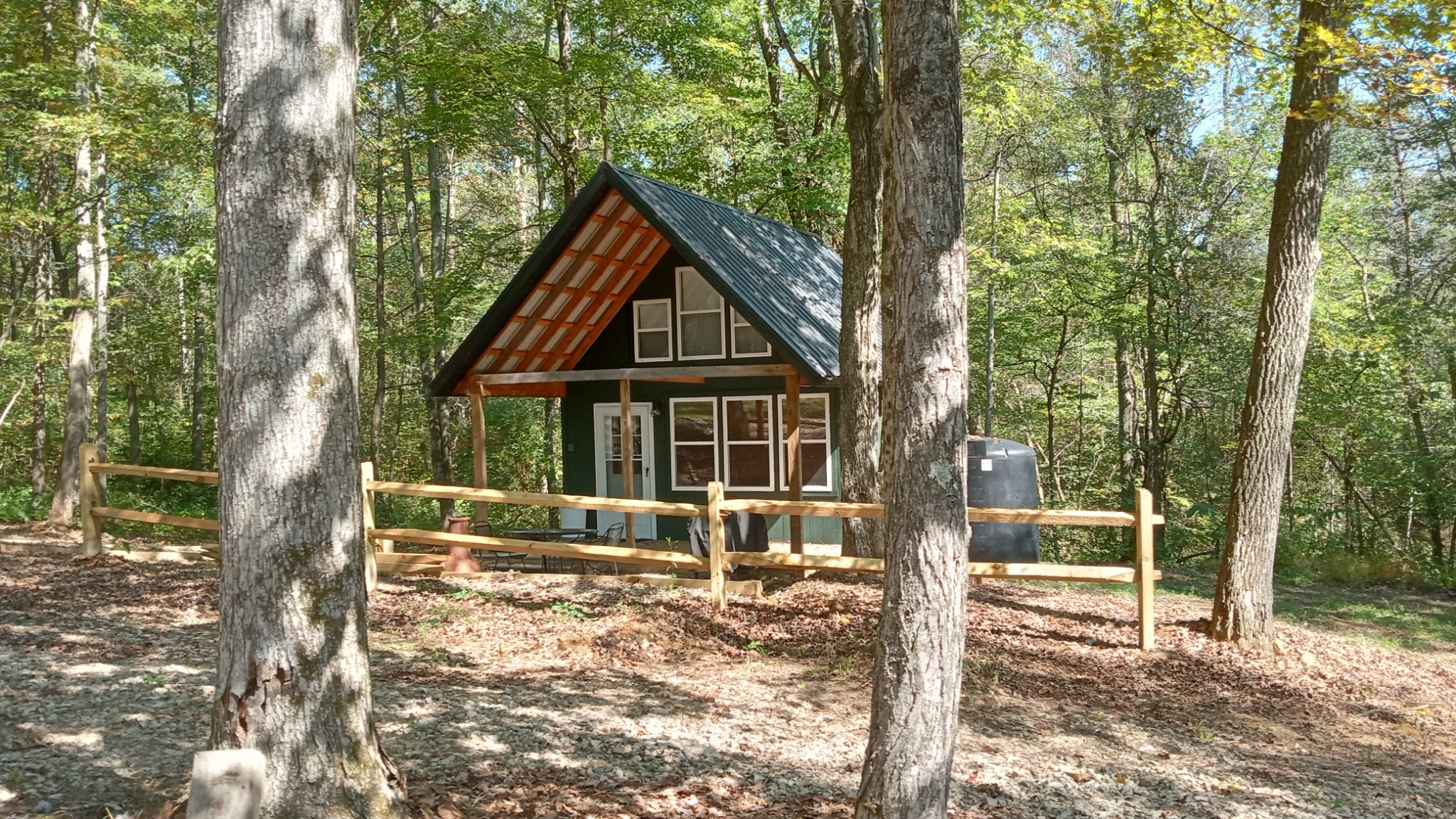 Exterior of Cozy Littles A-Frame Cabin